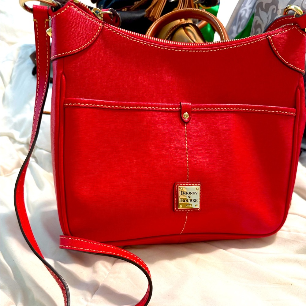 Dooney & Bourke RED Saffiano Leather Kimberly Crossbody Bag- NWT